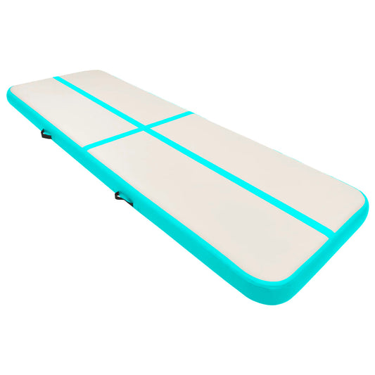 Oppustelig Gymnastikmåtte med pumpe 500x100x20 cm PVC Grøn