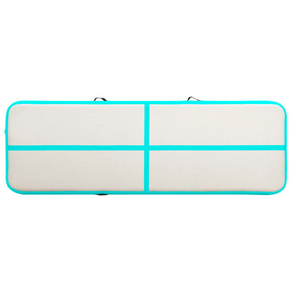 Oppustelig Gymnastikmåtte med pumpe 500x100x20 cm PVC Grøn