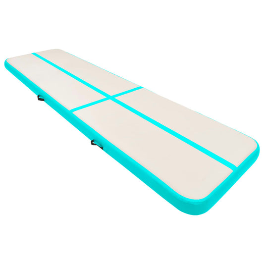 Oppustelig Gymnastikmåtte med pumpe 600x100x20 cm PVC Grøn