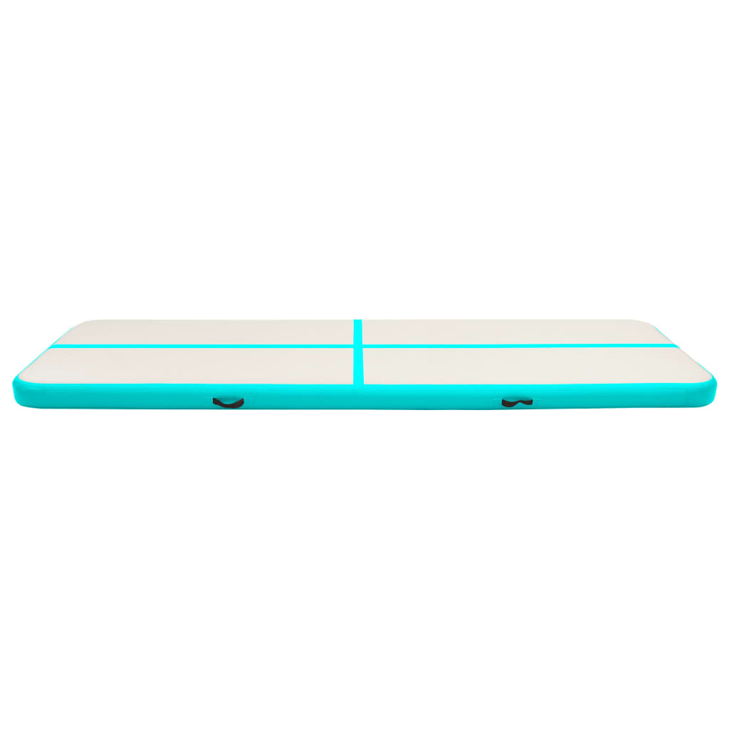 Oppustelig gymnastikmåtte med pumpe 700x100x20 cm PVC Grøn