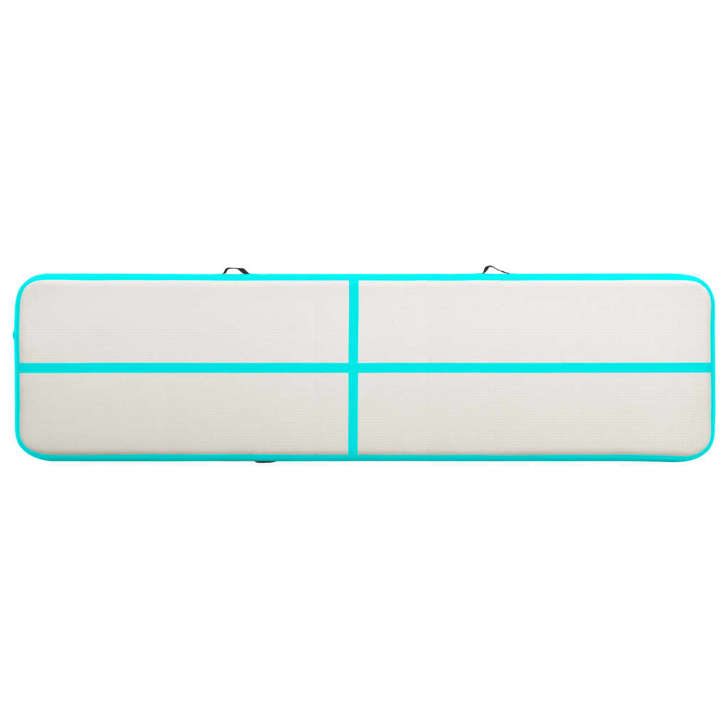 Oppustelig gymnastikmåtte med pumpe 700x100x20 cm PVC Grøn