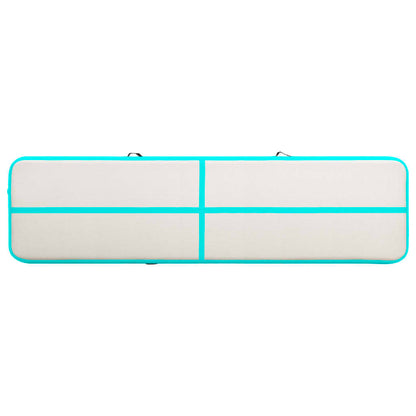 Oppustelig gymnastikmåtte med pumpe 700x100x20 cm PVC Grøn