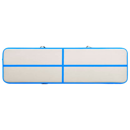 Oppustelig Gymnastikmåtte med pumpe 800x100x20 cm PVC Blå
