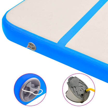 Oppustelig Gymnastikmåtte med pumpe 800x100x20 cm PVC Blå