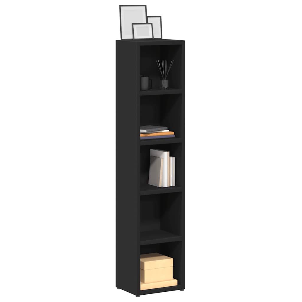 CD-Regale 2 Stk. Schwarz 21x16x93,5 cm Holzwerkstoff