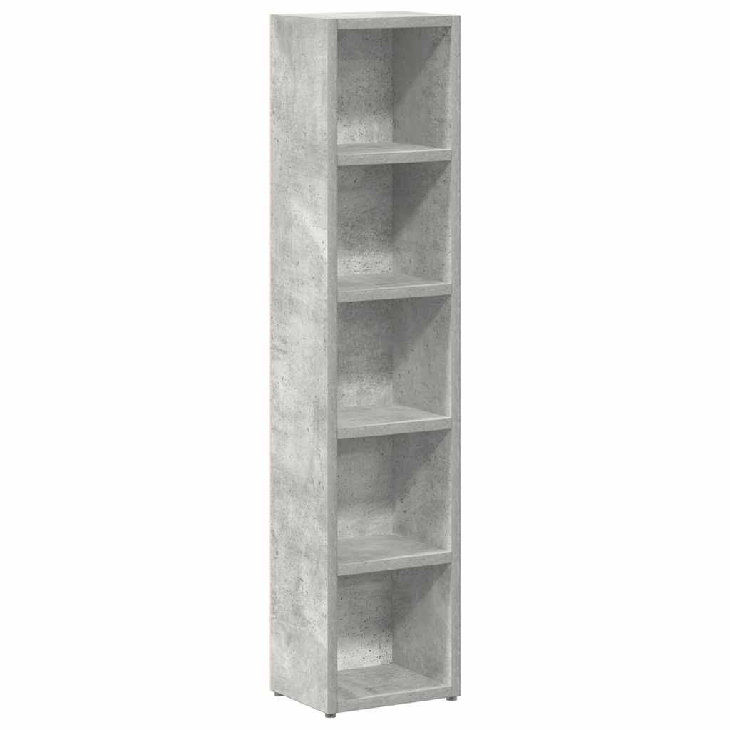 CD-Regale 2 Stk. Betongrau 21x16x93,5 cm Holzwerkstoff