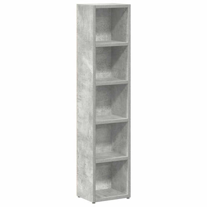 CD-Regale 2 Stk. Betongrau 21x16x93,5 cm Holzwerkstoff