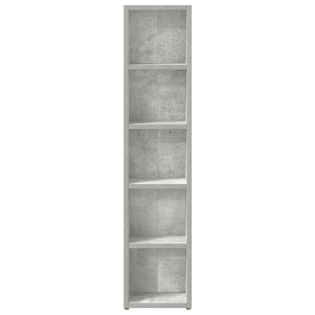 CD-Regale 2 Stk. Betongrau 21x16x93,5 cm Holzwerkstoff