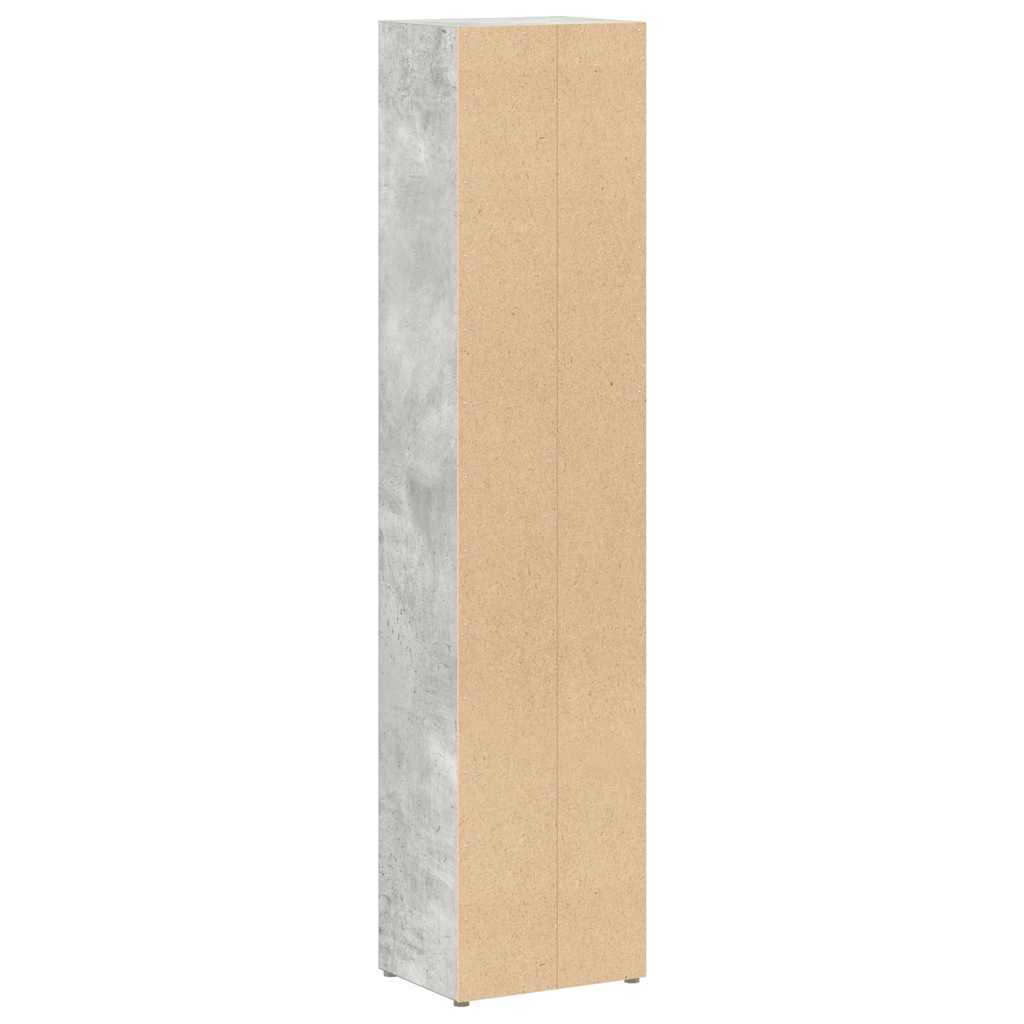 CD-Regale 2 Stk. Betongrau 21x16x93,5 cm Holzwerkstoff