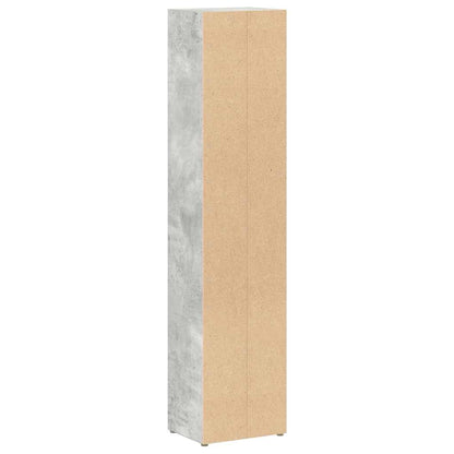 CD-Regale 2 Stk. Betongrau 21x16x93,5 cm Holzwerkstoff