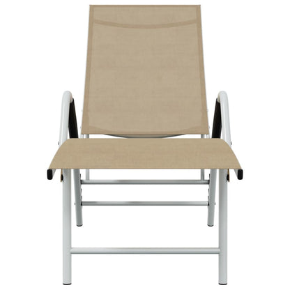 Sonnenliege Textilene und Aluminium Creme