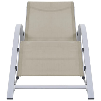 Sonnenliegen 2 Stk. mit Tisch Aluminium Cremeweiß