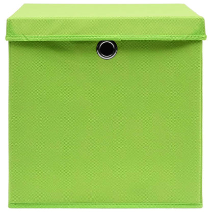 Aufbewahrungsboxen mit Deckeln 10 Stk. 28x28x28 cm Grün