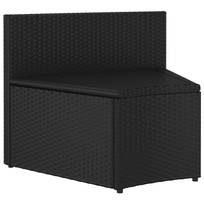 2-tlg. Garten-Sofagarnitur mit Auflagen Poly Rattan Schwarz