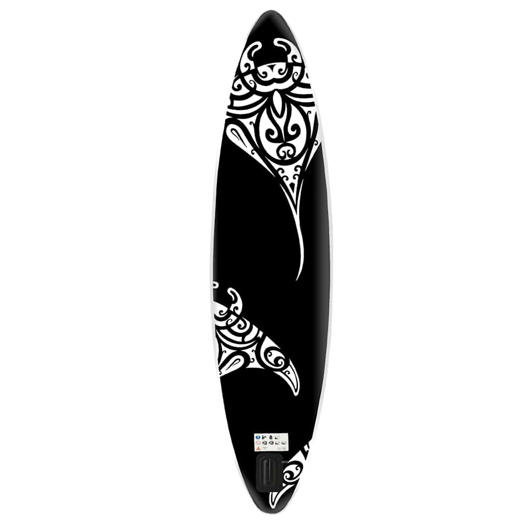 Aufblasbares Stand Up Paddle Board Set 305x76x15 cm Schwarz