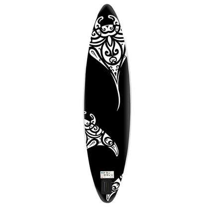 Aufblasbares Stand Up Paddle Board Set 305x76x15 cm Schwarz