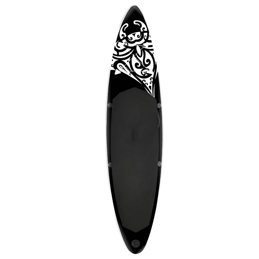 Aufblasbares Stand Up Paddle Board Set 305x76x15 cm Schwarz