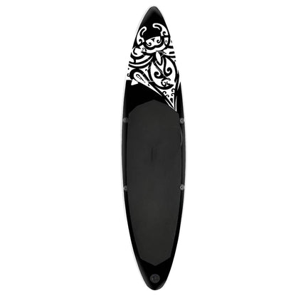 Aufblasbares Stand Up Paddle Board Set 305x76x15 cm Schwarz