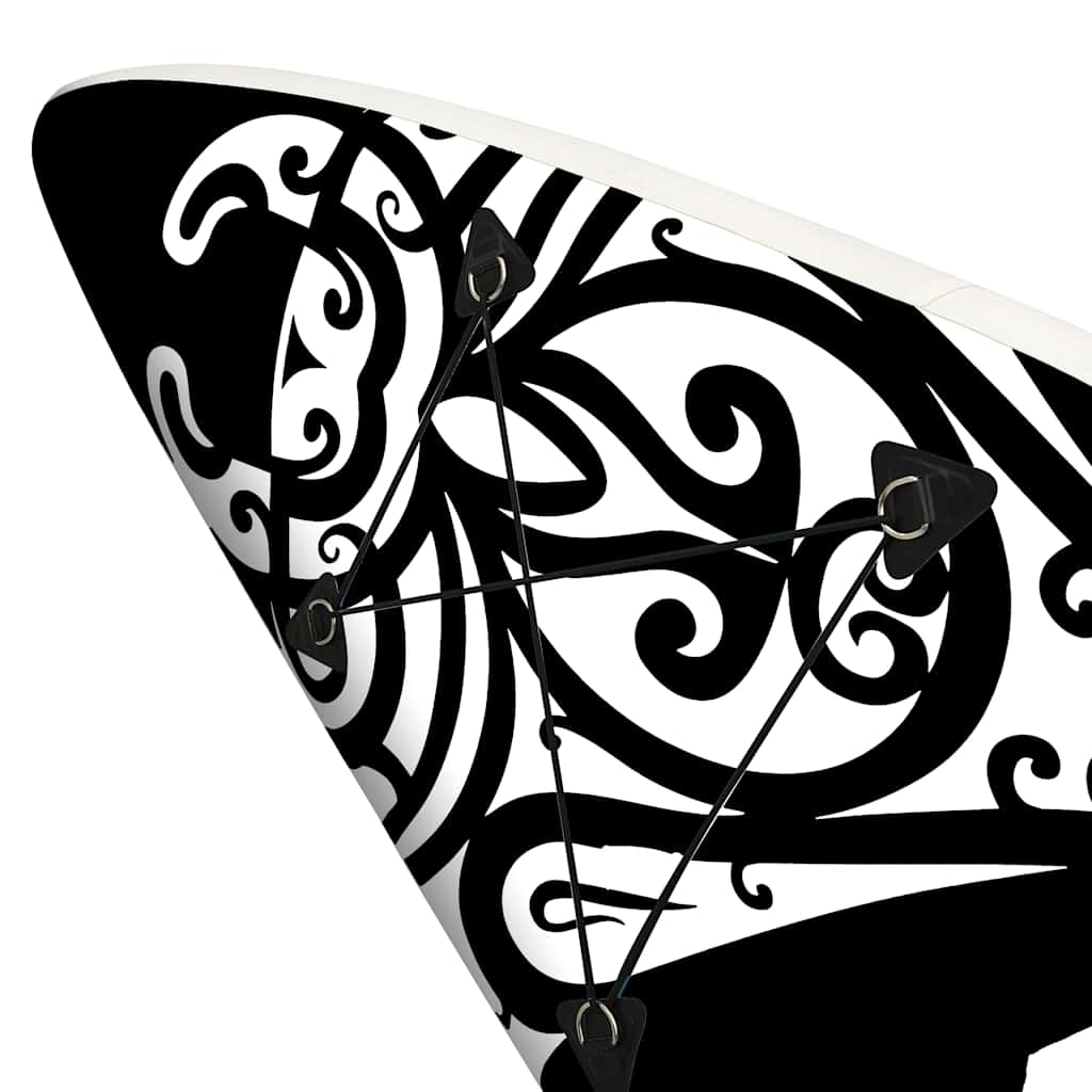 Aufblasbares Stand Up Paddle Board Set 305x76x15 cm Schwarz