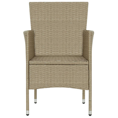 Garten-Essstühle 2 Stk. Poly Rattan Beige