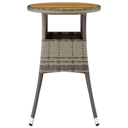 Gartentisch Ø60x75 cm Akazienholz und Poly Rattan Grau