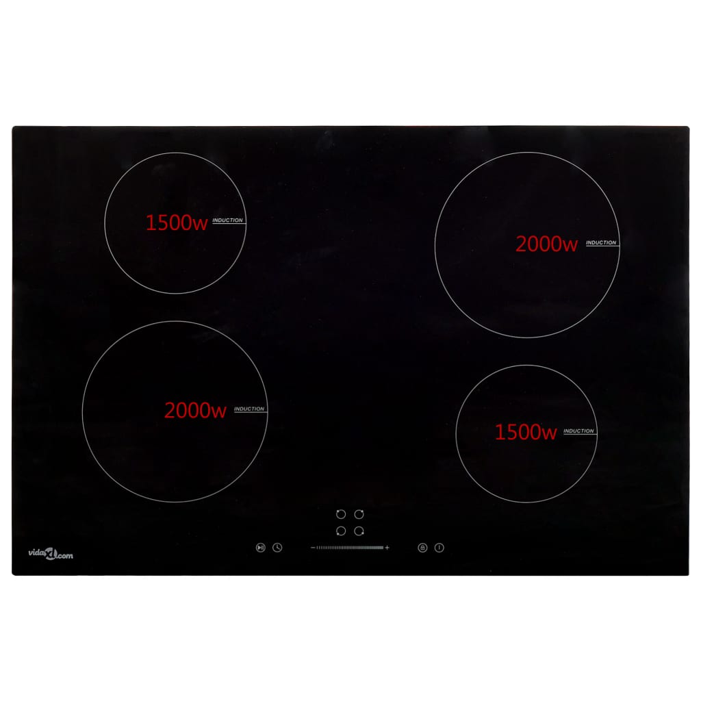 Induktionskochfeld mit 4 Platten Touch Control Glas 77cm 7000 W