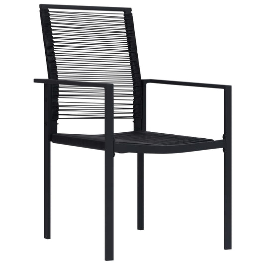 Gartenstühle 2 Stk. PVC Rattan Schwarz