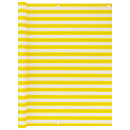 Balkon-Sichtschutz Gelb und Weiß 120x500 cm HDPE
