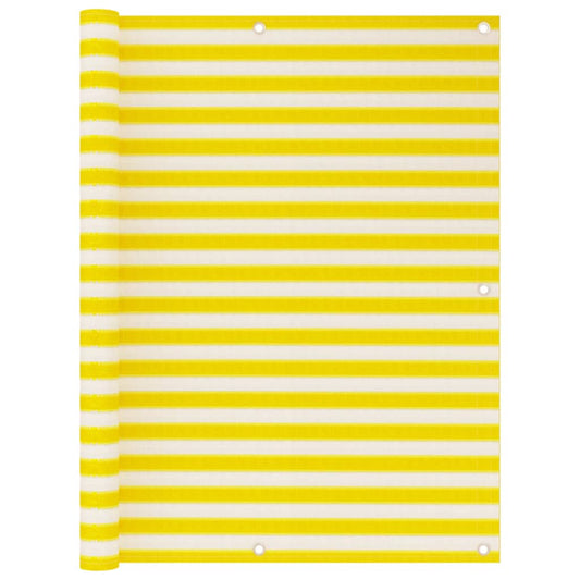 Balkon-Sichtschutz Gelb und Weiß 120x500 cm HDPE