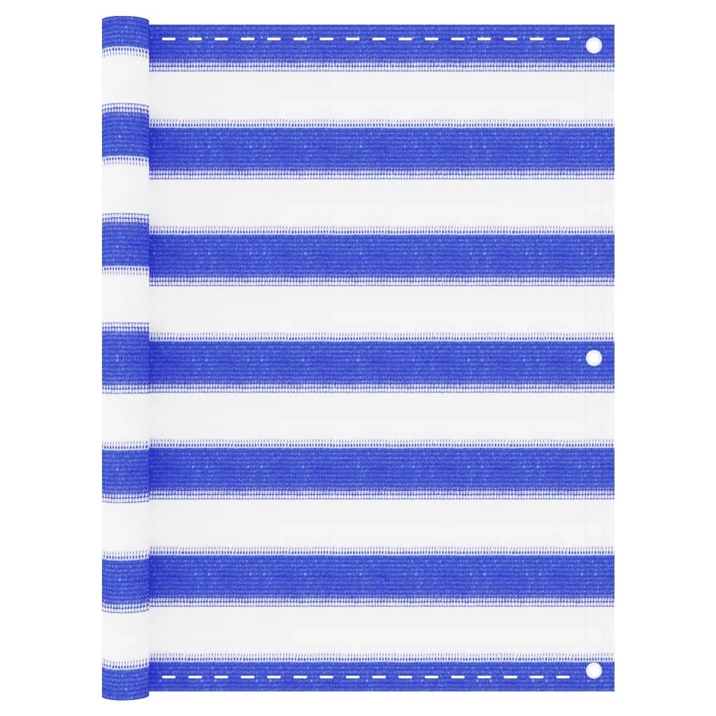 Balkon-Sichtschutz Blau und Weiß 75x500 cm HDPE