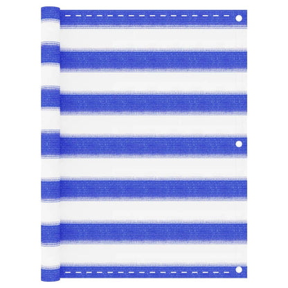 Balkon-Sichtschutz Blau und Weiß 75x500 cm HDPE