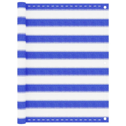 Balkon-Sichtschutz Blau und Weiß 90x500 cm HDPE