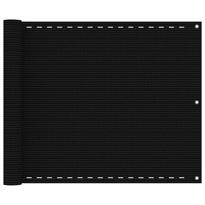 Balkon-Sichtschutz Schwarz 75x400 cm HDPE