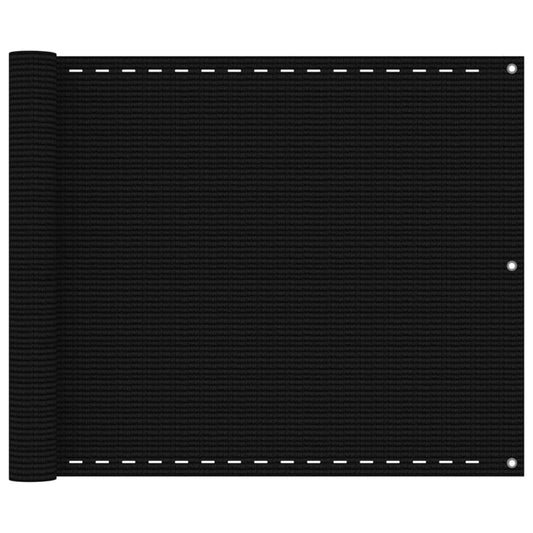 Balkon-Sichtschutz Schwarz 75x400 cm HDPE