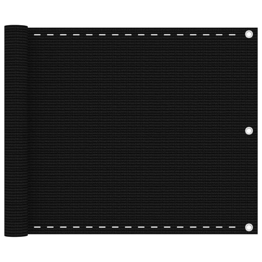 Balkon-Sichtschutz Schwarz 75x500 cm HDPE