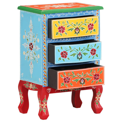 Nachttisch Handbemalt 40x30x60 cm Mango Massivholz