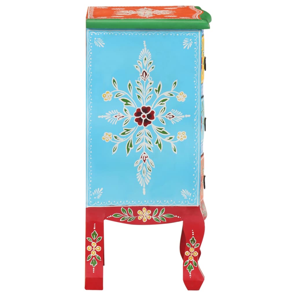Nachttisch Handbemalt 40x30x60 cm Mango Massivholz