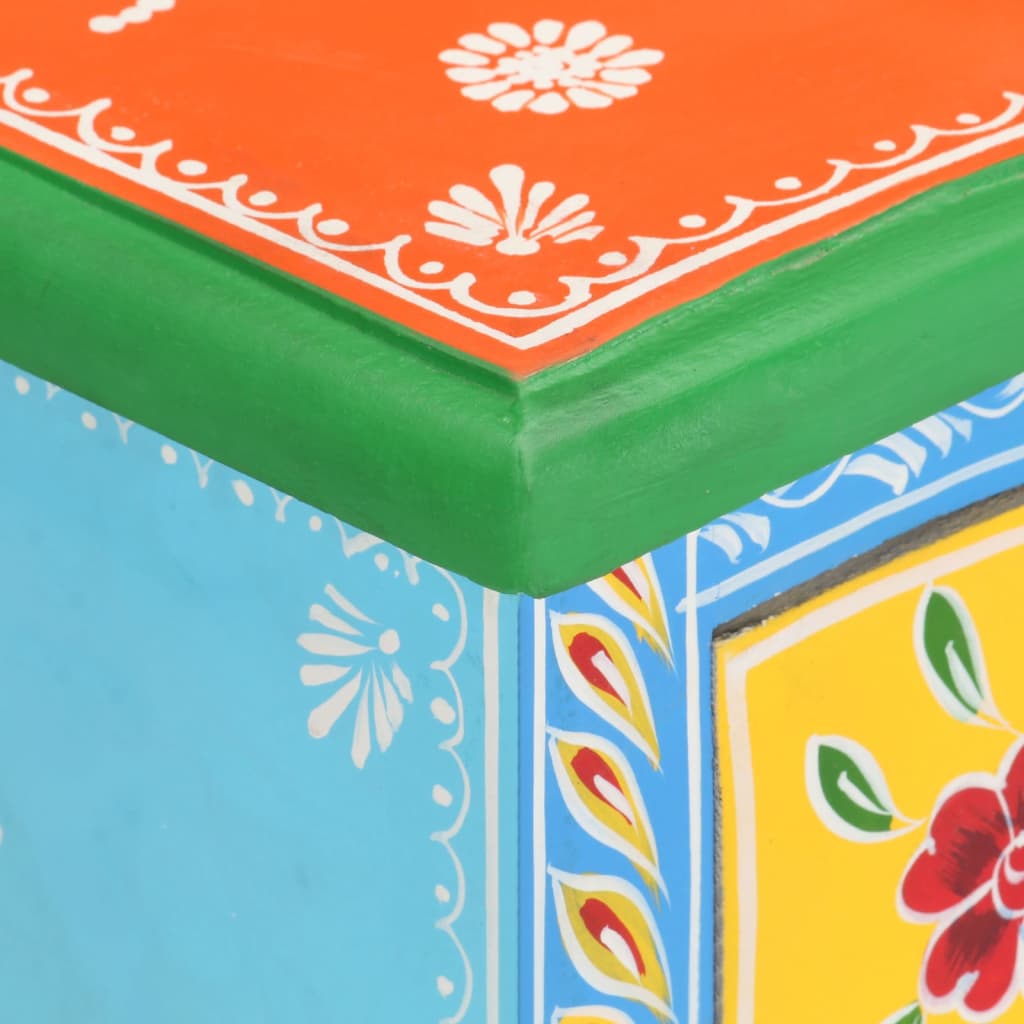 Nachttisch Handbemalt 40x30x60 cm Mango Massivholz