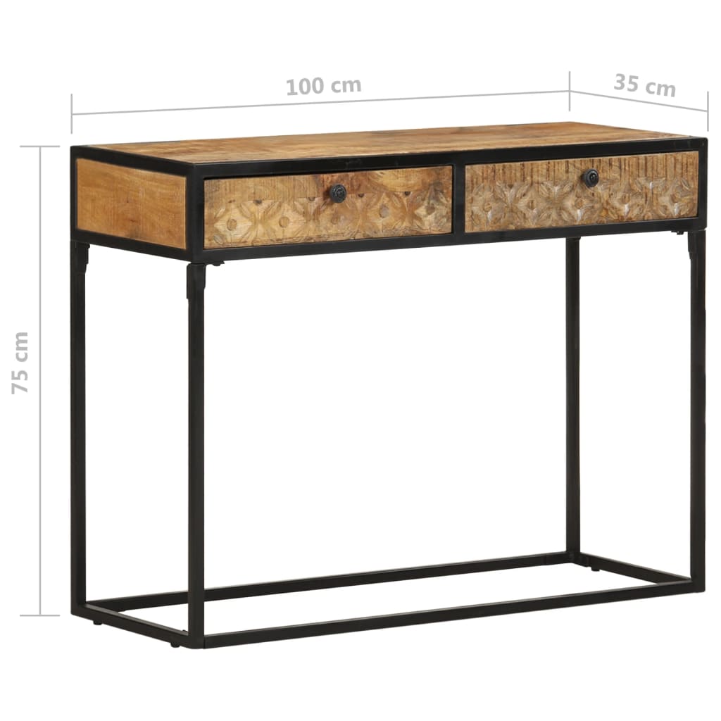 Konsolbord 100x35x75 cm mango massivt træ