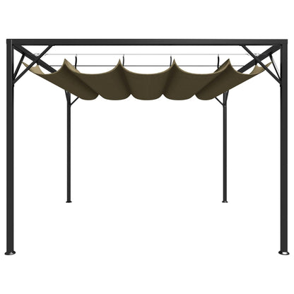 Gartenpavillon mit Ausziehbarem Dach 3x3 m Taupe 180 g/m²