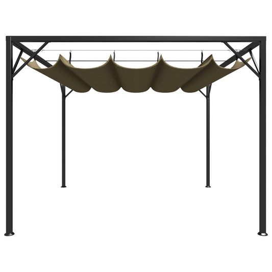 Gartenpavillon mit Ausziehbarem Dach 3x3 m Taupe 180 g/m²