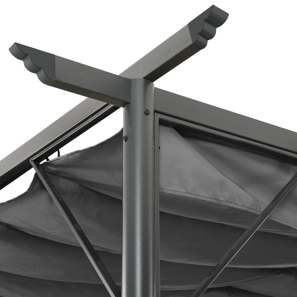 Pergola mit Ausziehbarem Dach Anthrazit 3x3 m Stahl 180 g/m²