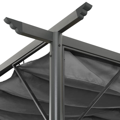 Pergola mit Ausziehbarem Dach Anthrazit 3x3 m Stahl 180 g/m²