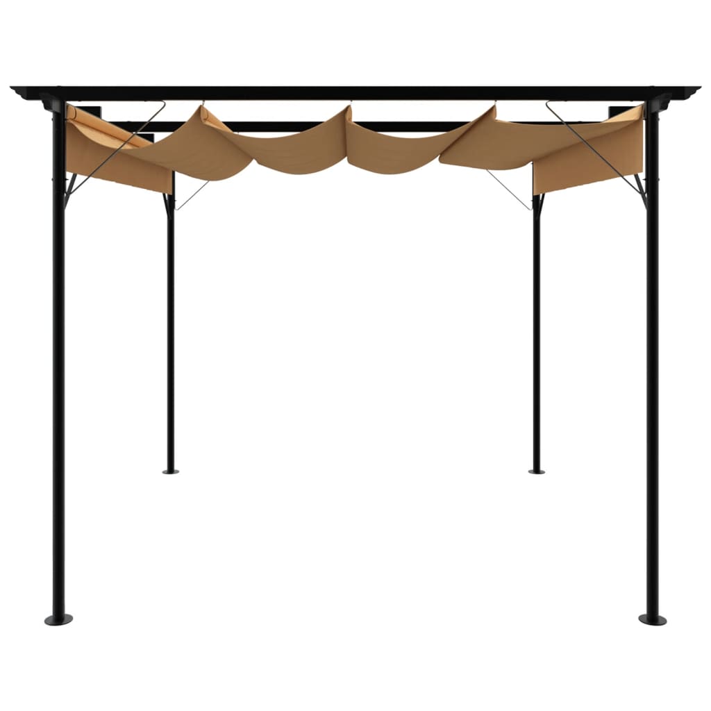 Pergola mit Ausziehbarem Dach Taupe 3x3 m Stahl 180 g/m²