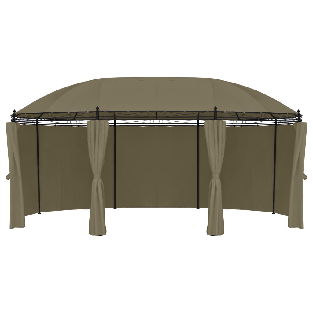 Pavillon mit Vorhängen 520x349x255 cm Taupe 180 g/m²