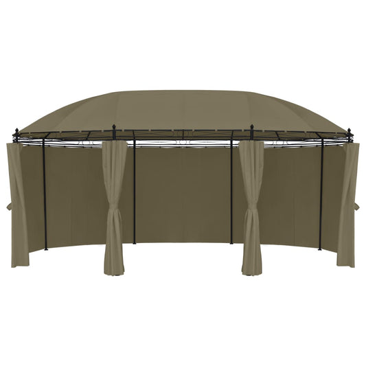 Pavillon mit Vorhängen 520x349x255 cm Taupe 180 g/m²