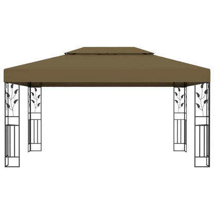 Pavillon mit Doppeldach 3x4 m Taupe 180 g/m²