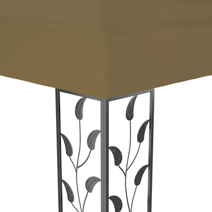 Pavillon mit Doppeldach 3x4 m Taupe 180 g/m²