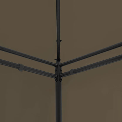 Pavillon mit Vorhängen 600x298x270 cm Taupe 180 g/m²