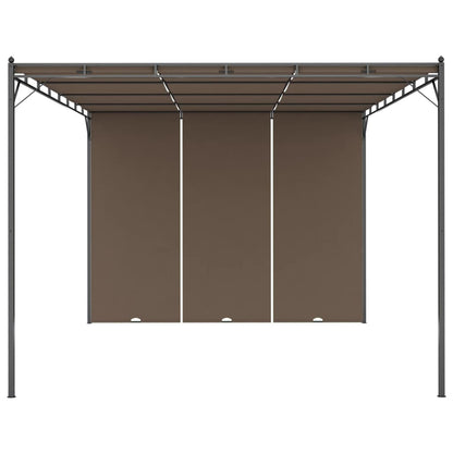 Gartenpavillon mit Seitenvorhang 4x3x2,25 m Taupe